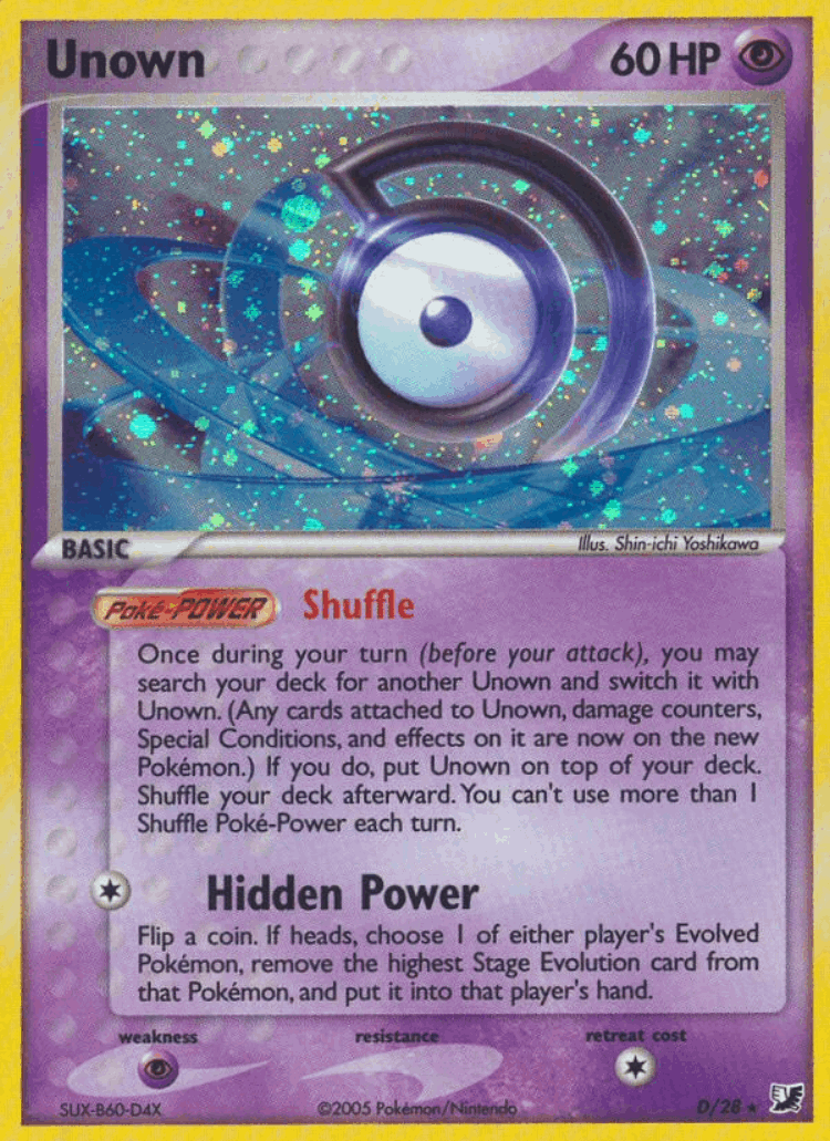 Unown #0 from Unseen Forces - Rare - Illustrated by Shin-ichi Yoshikawa