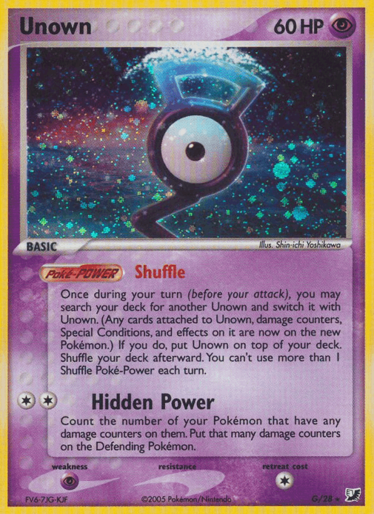 Unown #0 from Unseen Forces - Rare - Illustrated by Shin-ichi Yoshikawa