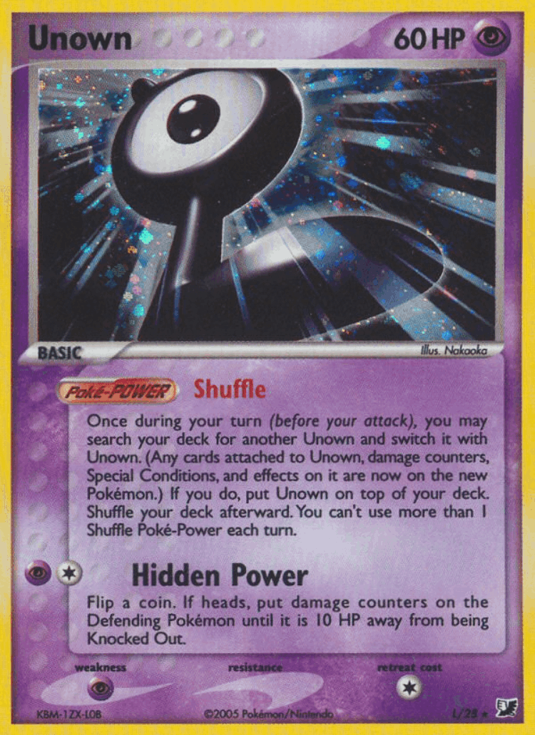 Unown #0 from Unseen Forces - Rare - Illustrated by Nakaoka