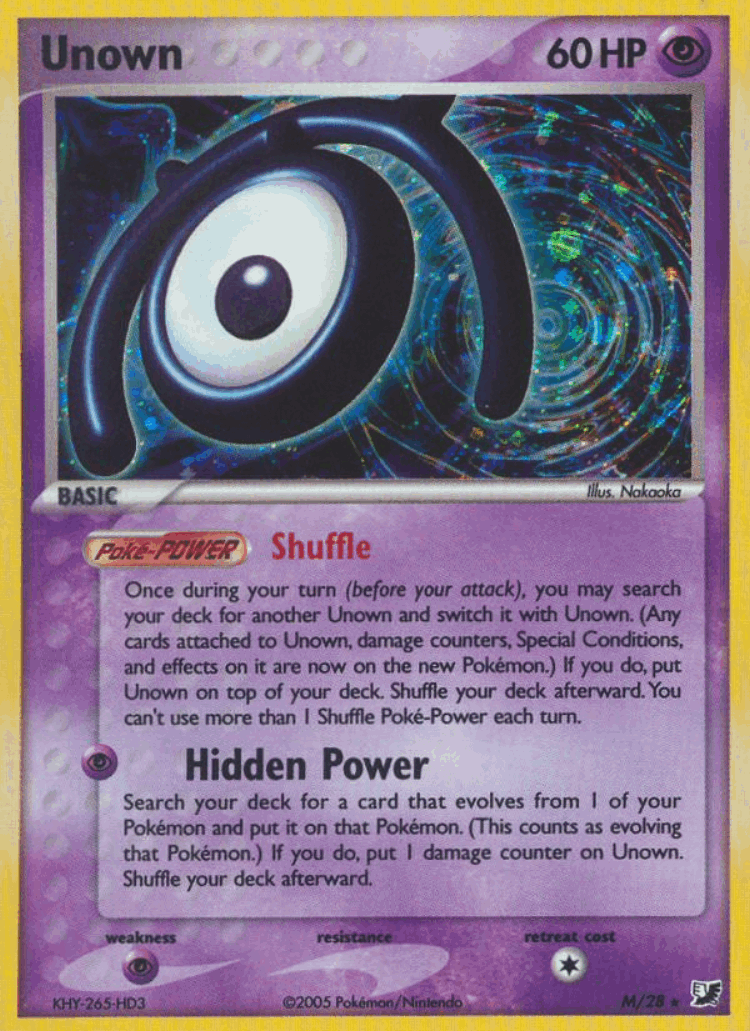 Unown #0 from Unseen Forces - Rare - Illustrated by Nakaoka