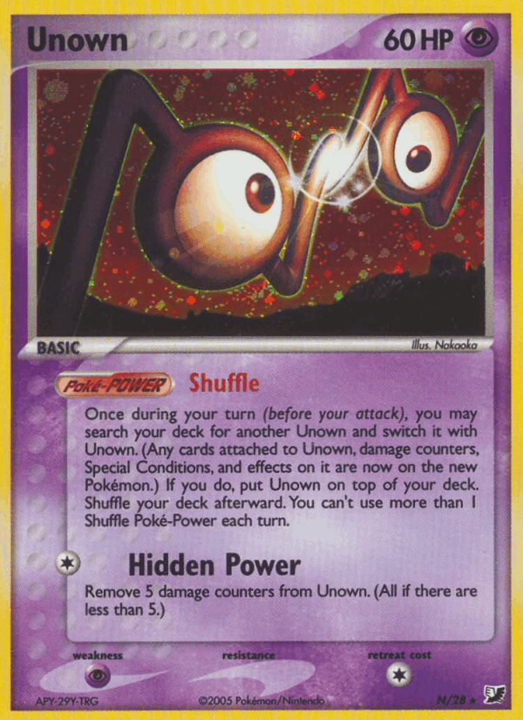 Unown #0 from Unseen Forces - Rare - Illustrated by Nakaoka