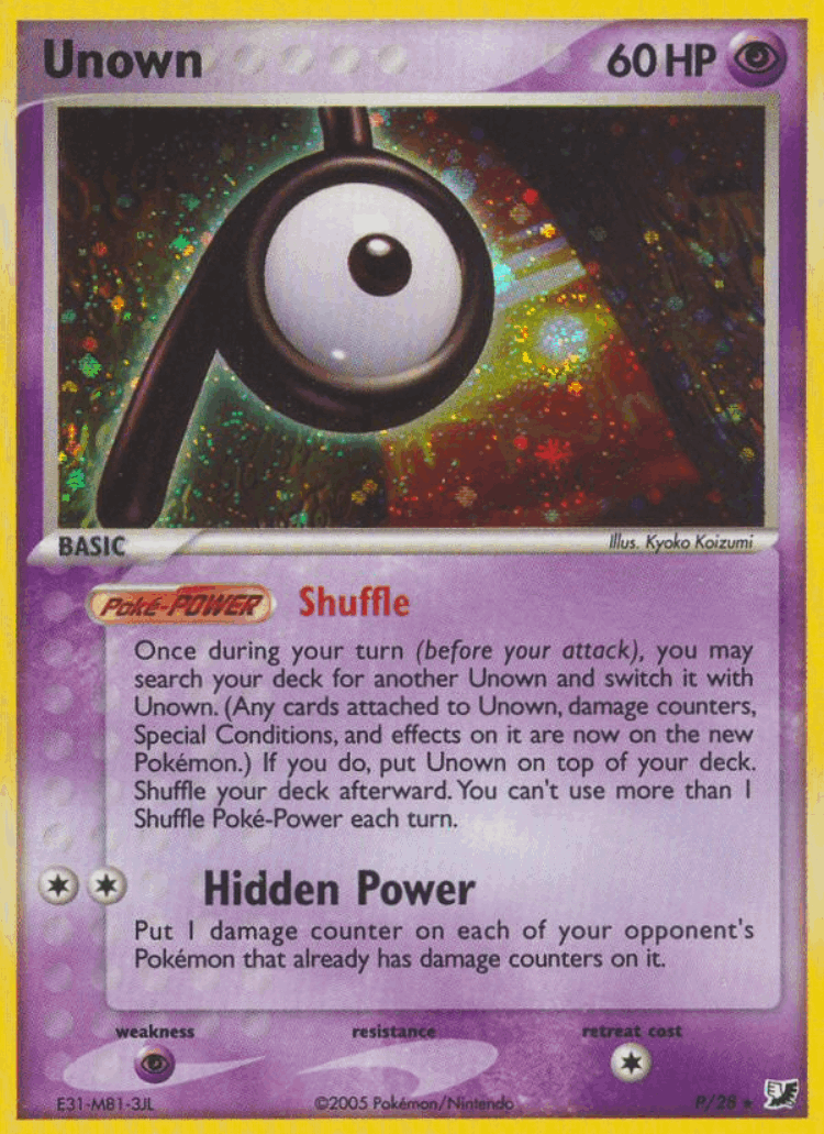 Unown #0 from Unseen Forces - Rare - Illustrated by Kyoko Koizumi