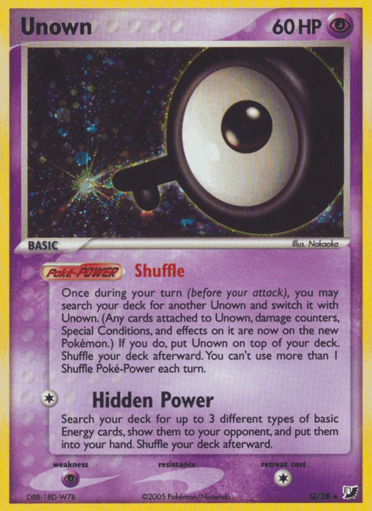Unown #0 from Unseen Forces - Rare - Illustrated by Nakaoka