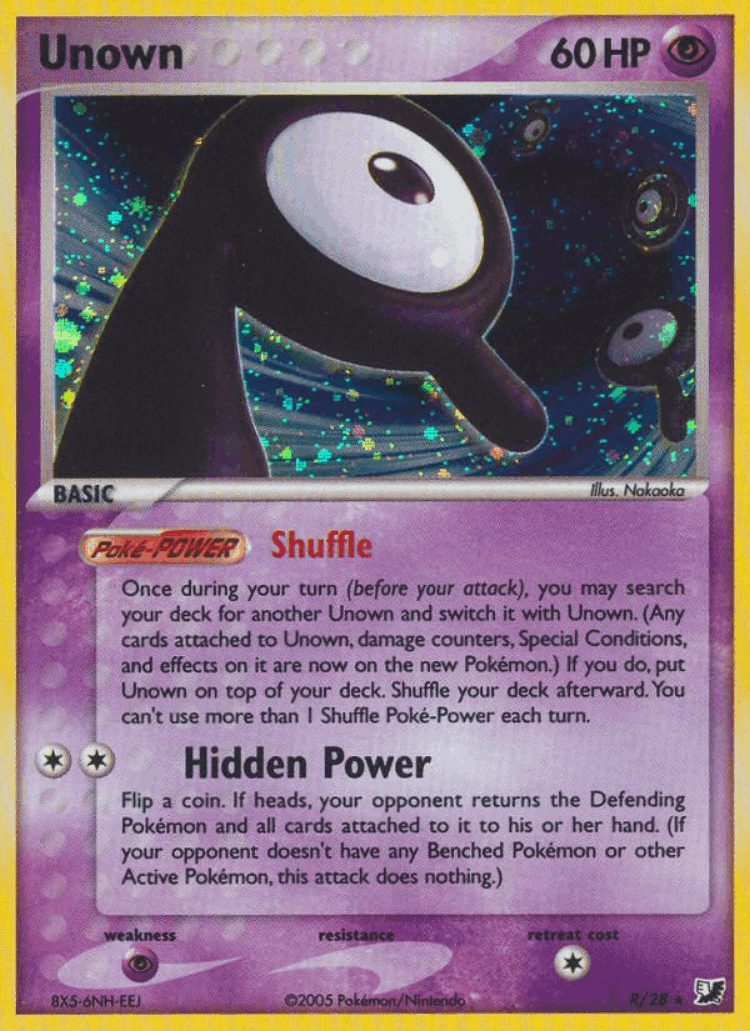 Unown #0 from Unseen Forces - Rare - Illustrated by Nakaoka