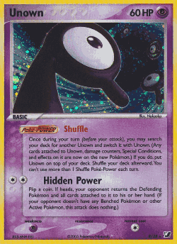 Unown Pokémon TCG card art