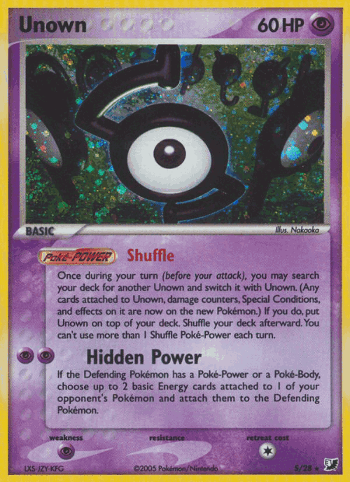 Unown Unseen Forces card