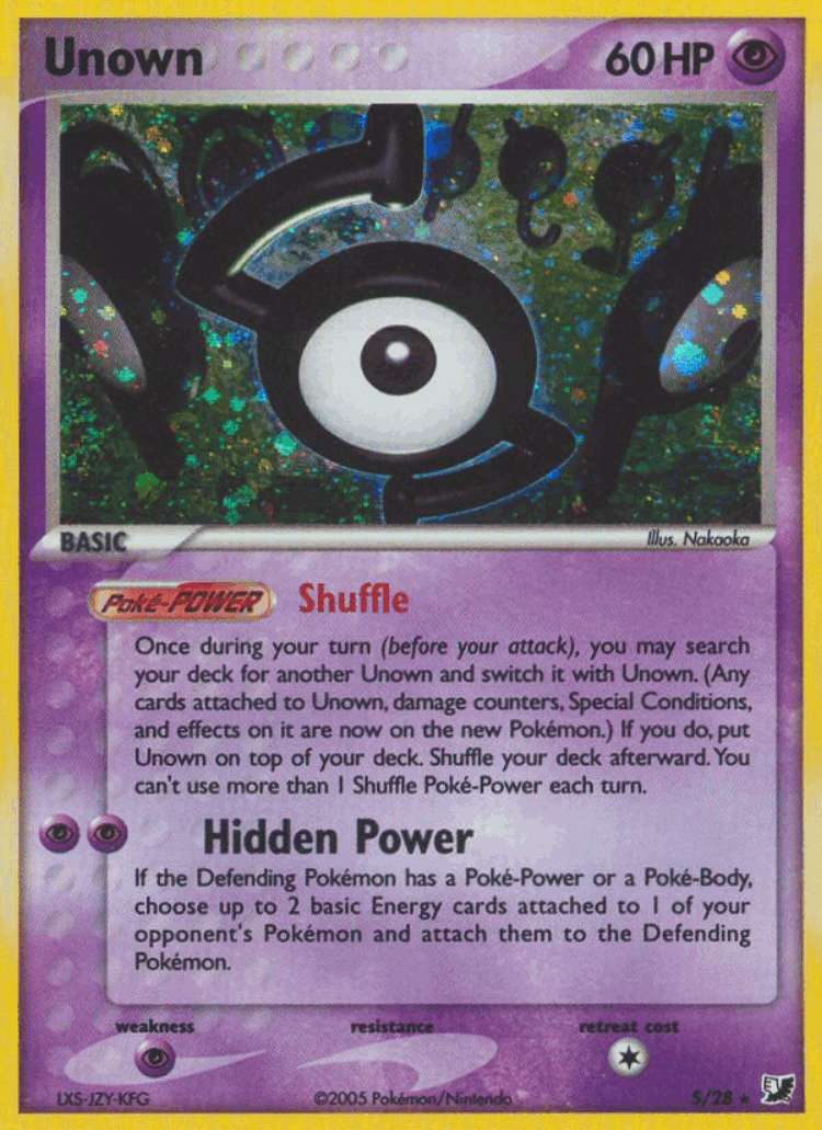 Unown #0 from Unseen Forces - Rare - Illustrated by Nakaoka