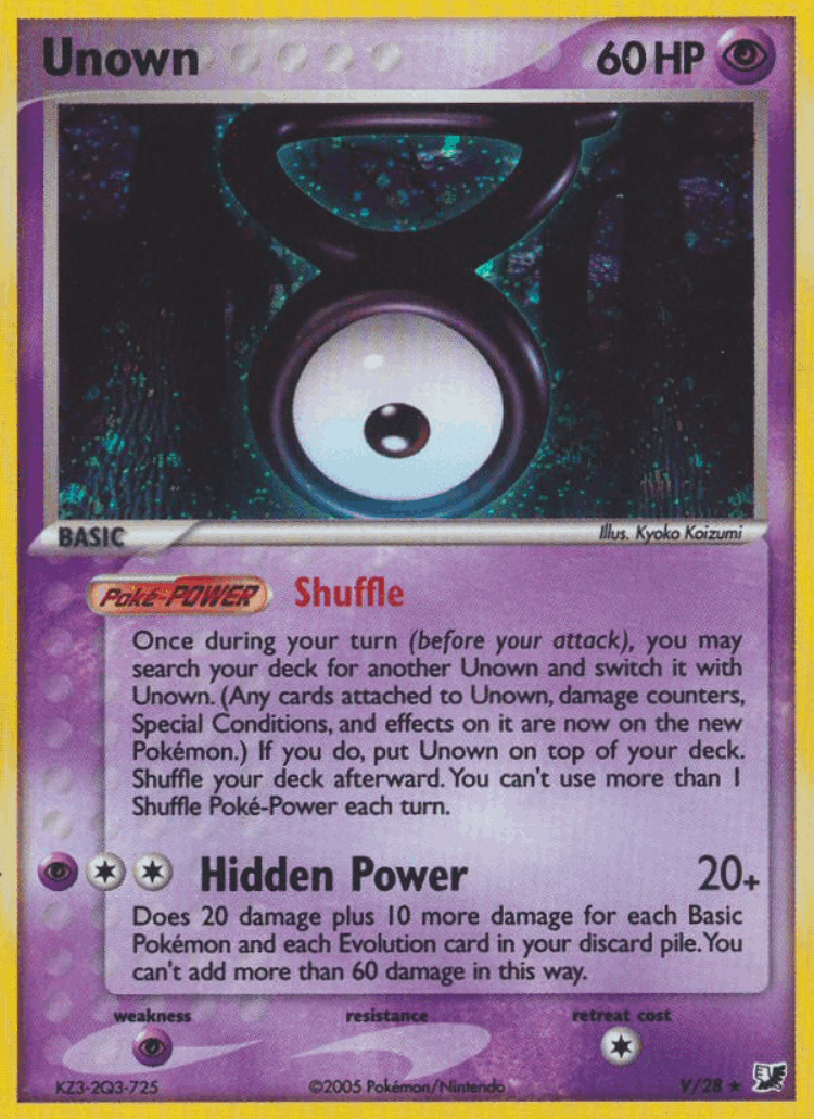 Unown #0 from Unseen Forces - Rare - Illustrated by Kyoko Koizumi