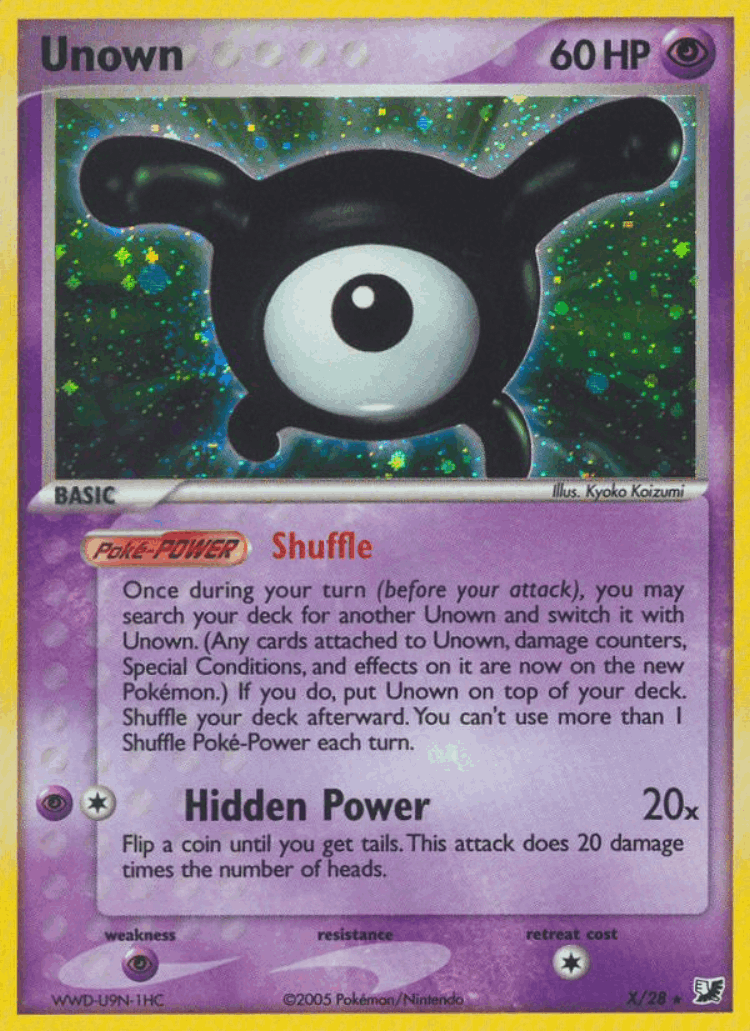 Unown #0 from Unseen Forces - Rare - Illustrated by Kyoko Koizumi