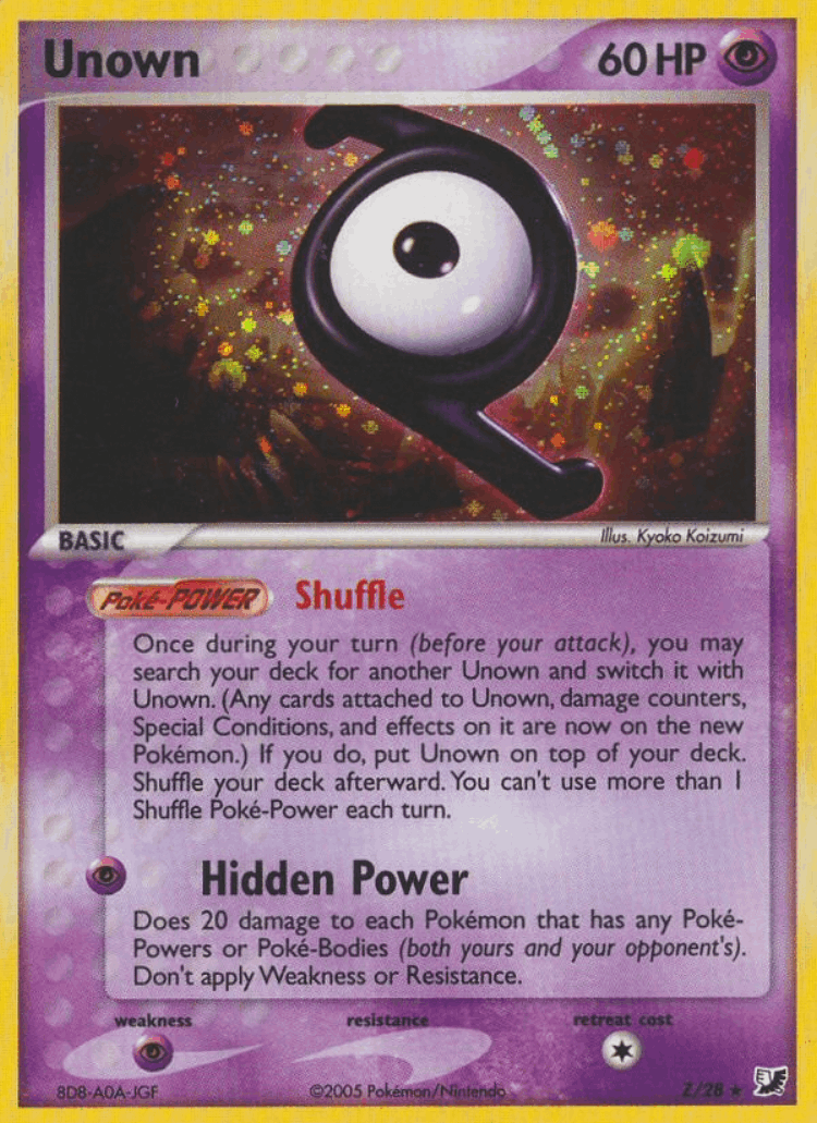 Unown #0 from Unseen Forces - Rare - Illustrated by Kyoko Koizumi