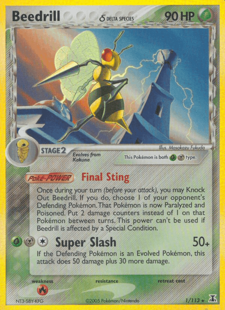 Beedrill δ #1 from Delta Species - Rare Holo - Illustrated by Masakazu Fukuda