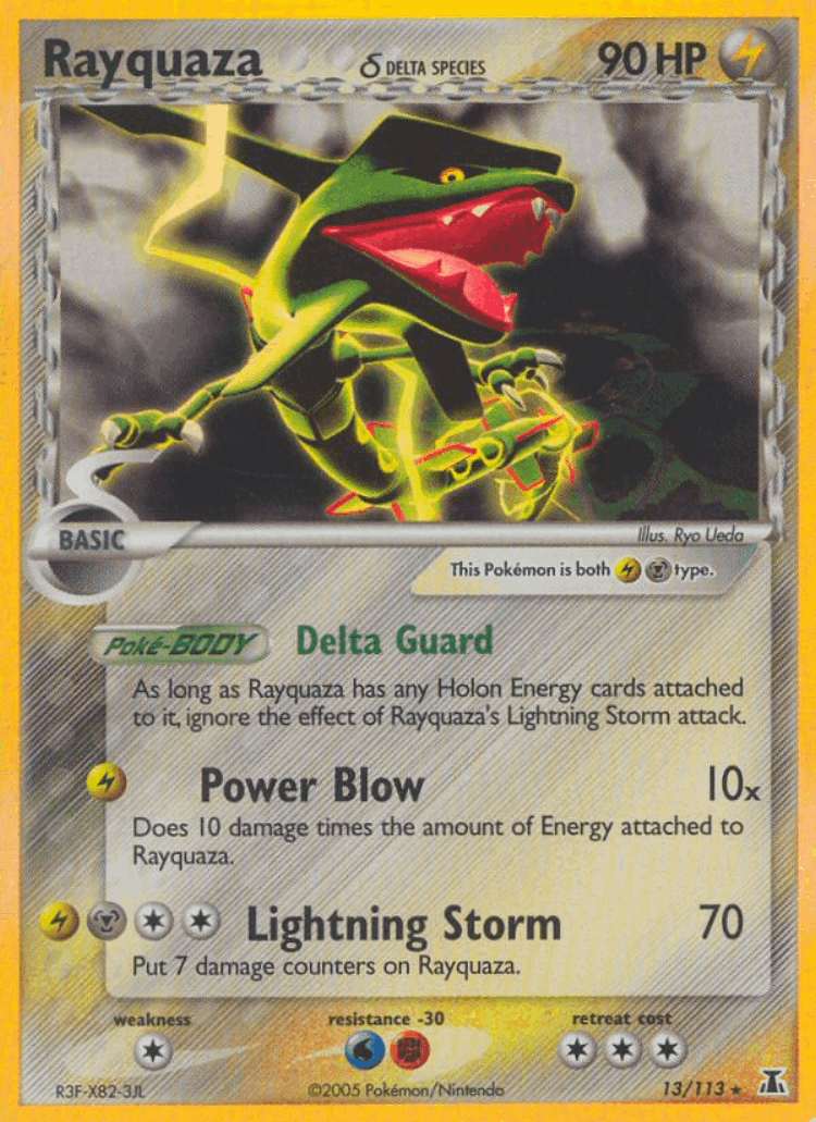 Rayquaza δ #13 from Delta Species - Rare Holo - Illustrated by Ryo Ueda