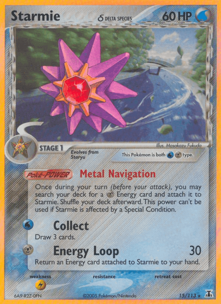 Starmie δ #15 from Delta Species - Rare Holo - Illustrated by Masakazu Fukuda