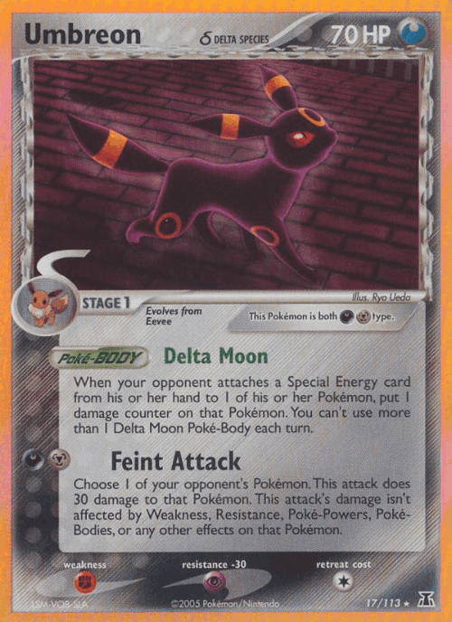 Umbreon δ #17 from Delta Species - Rare Holo - Illustrated by Ryo Ueda