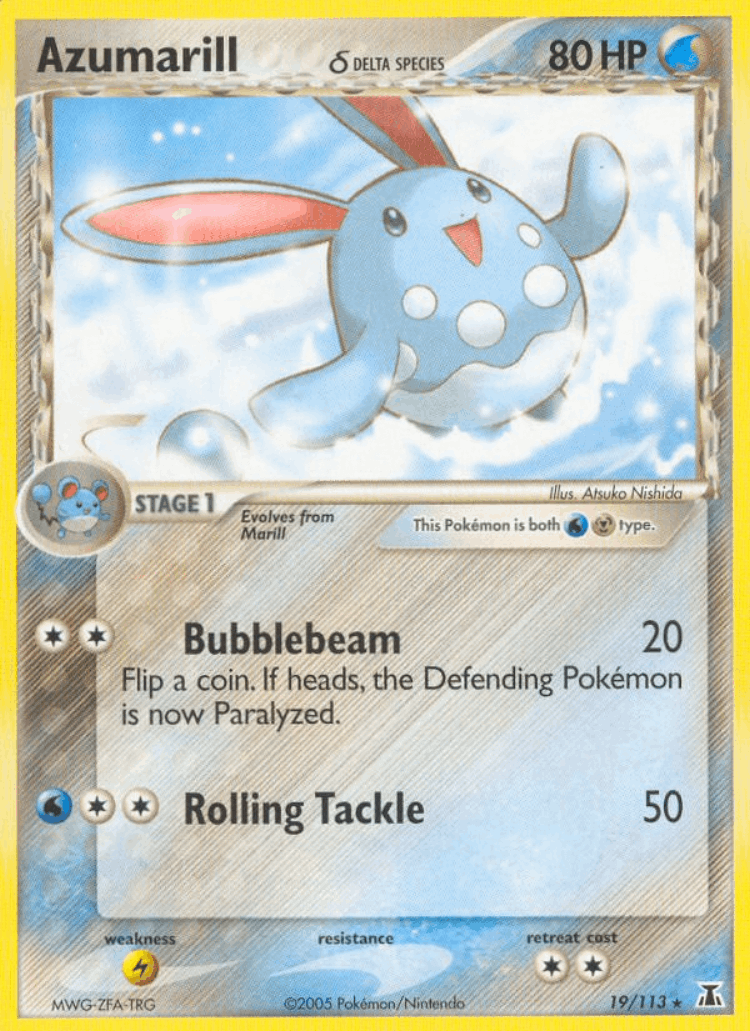 Azumarill δ #19 from Delta Species - Rare - Illustrated by Atsuko Nishida