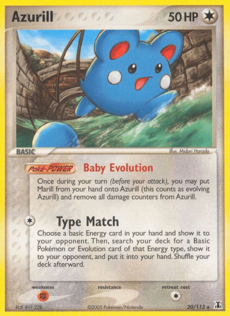 Azurill #20 from Delta Species - Rare - Illustrated by Midori Harada