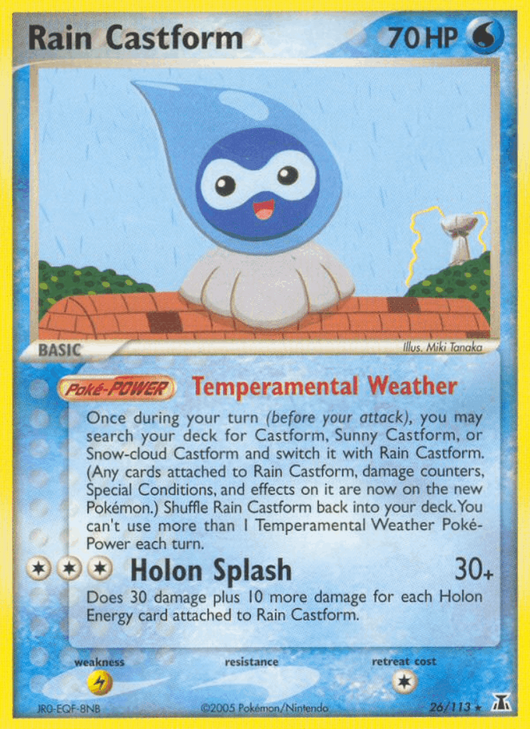 Rain Castform #26 from Delta Species - Rare - Illustrated by Miki Tanaka