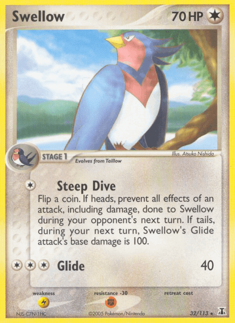 Swellow #32 from Delta Species - Rare - Illustrated by Atsuko Nishida