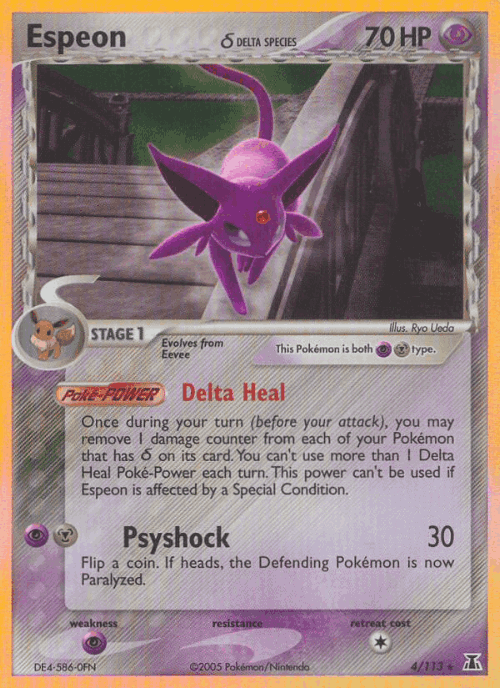 Espeon δ #4 from Delta Species - Rare Holo - Illustrated by Ryo Ueda