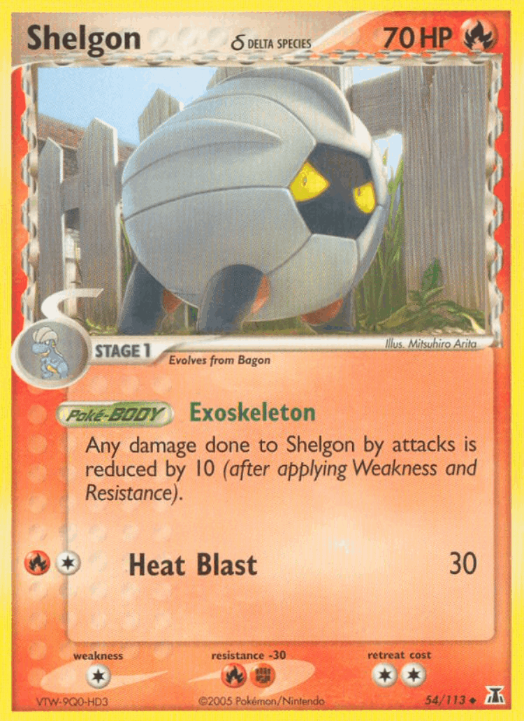 Shelgon δ #54 from Delta Species - Uncommon - Illustrated by Mitsuhiro Arita