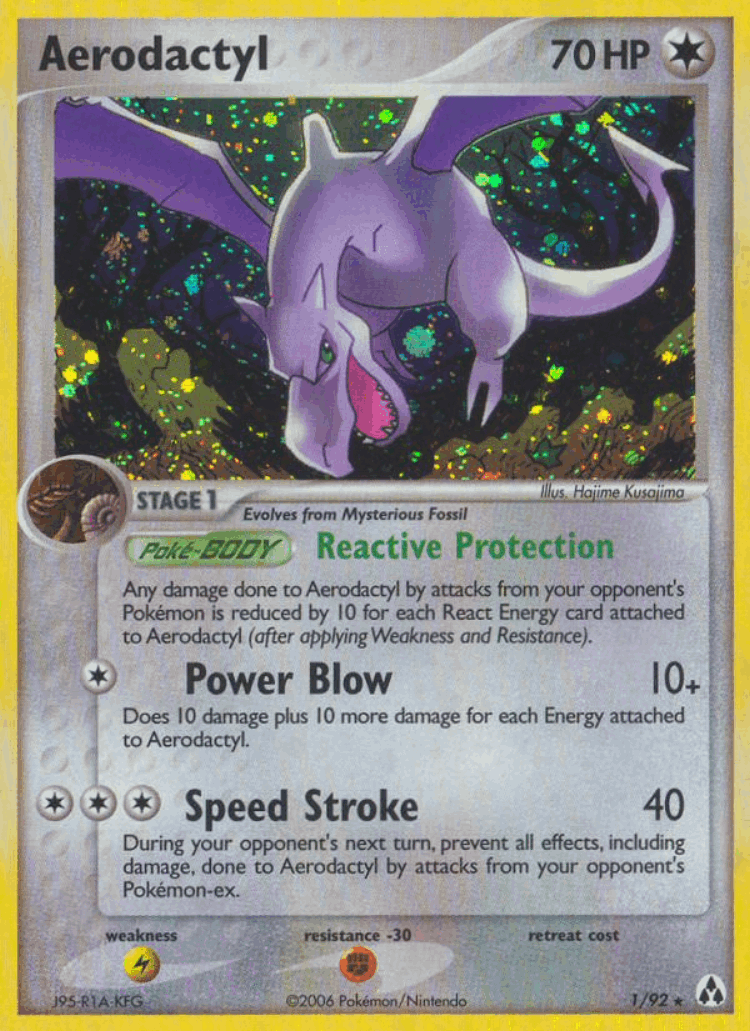 Aerodactyl #1 from Legend Maker - Rare Holo - Illustrated by Hajime Kusajima
