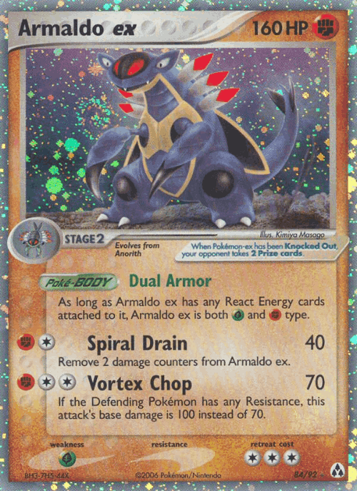 Armaldo ex Pokémon TCG card art