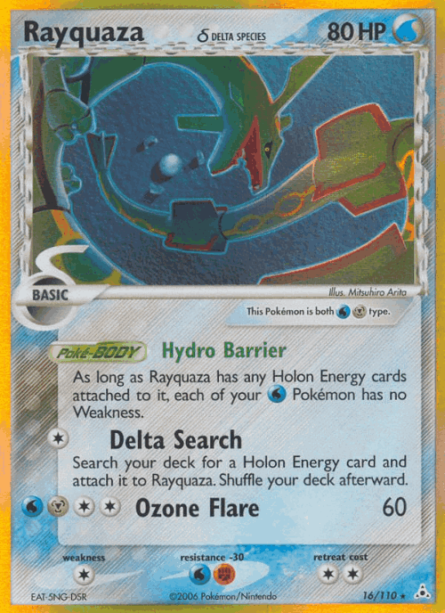 Rayquaza δ #16 from Holon Phantoms - Rare Holo - Illustrated by Mitsuhiro Arita