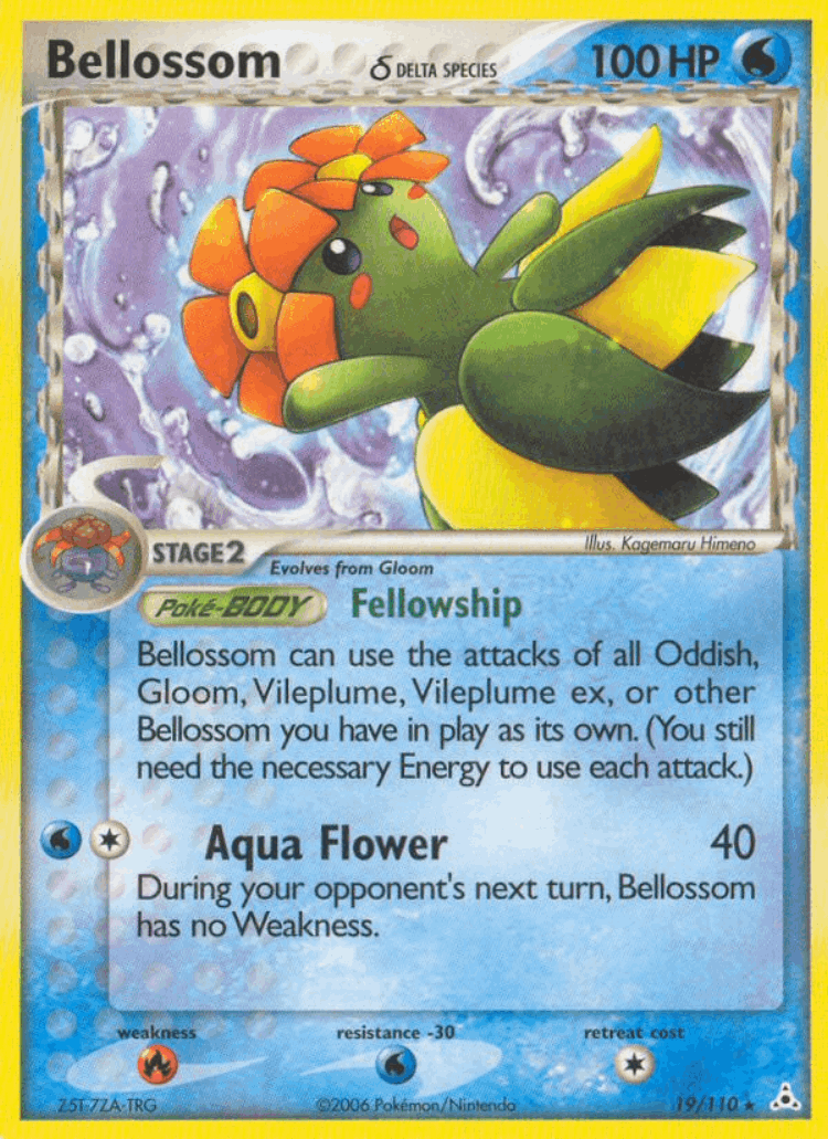 Bellossom δ #19 from Holon Phantoms - Rare - Illustrated by Kagemaru Himeno
