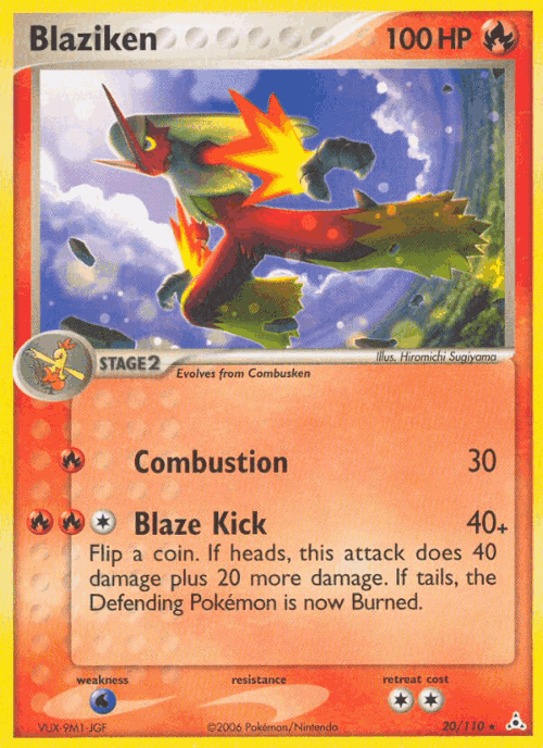 Blaziken #20 from Holon Phantoms - Rare - Illustrated by Hiromichi Sugiyama