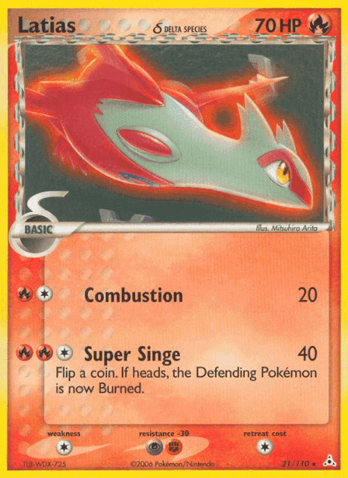 Latias δ #21 from Holon Phantoms - Rare - Illustrated by Mitsuhiro Arita