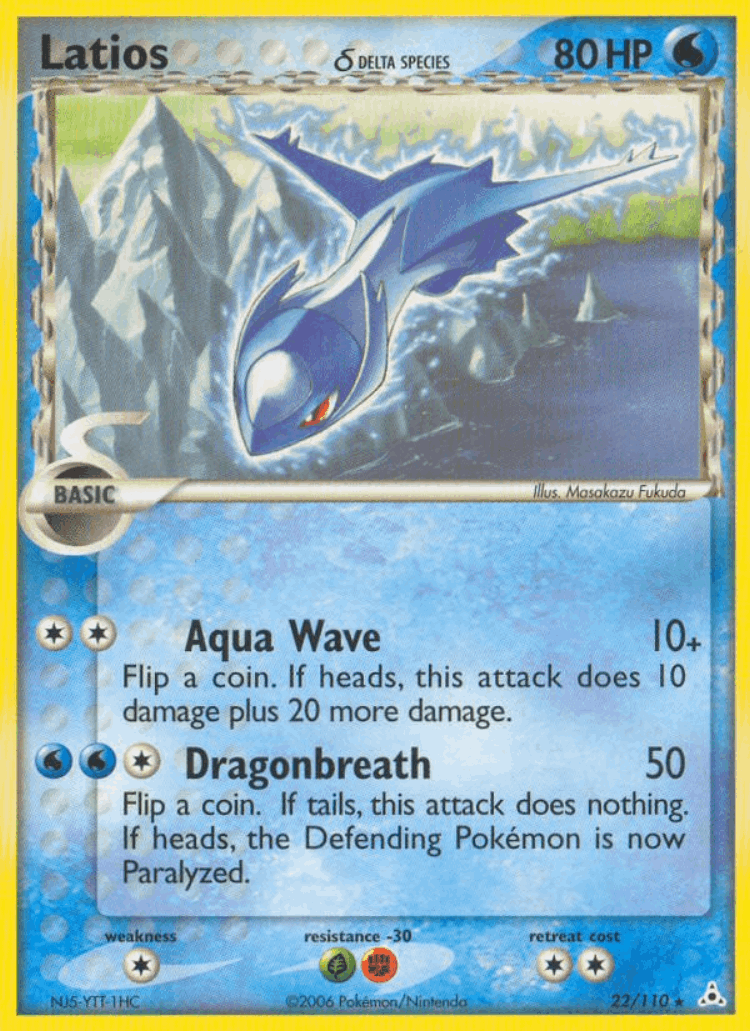 Latios δ #22 from Holon Phantoms - Rare - Illustrated by Masakazu Fukuda
