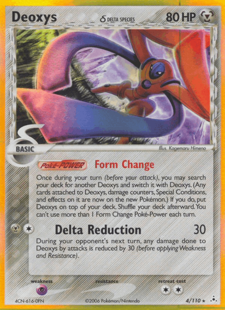 Deoxys δ #4 from Holon Phantoms - Rare Holo - Illustrated by Kagemaru Himeno