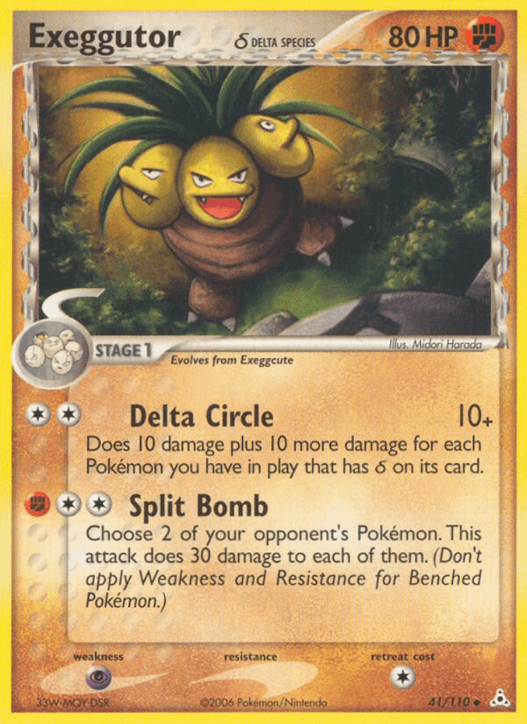 Exeggutor δ #41 from Holon Phantoms - Uncommon - Illustrated by Midori Harada