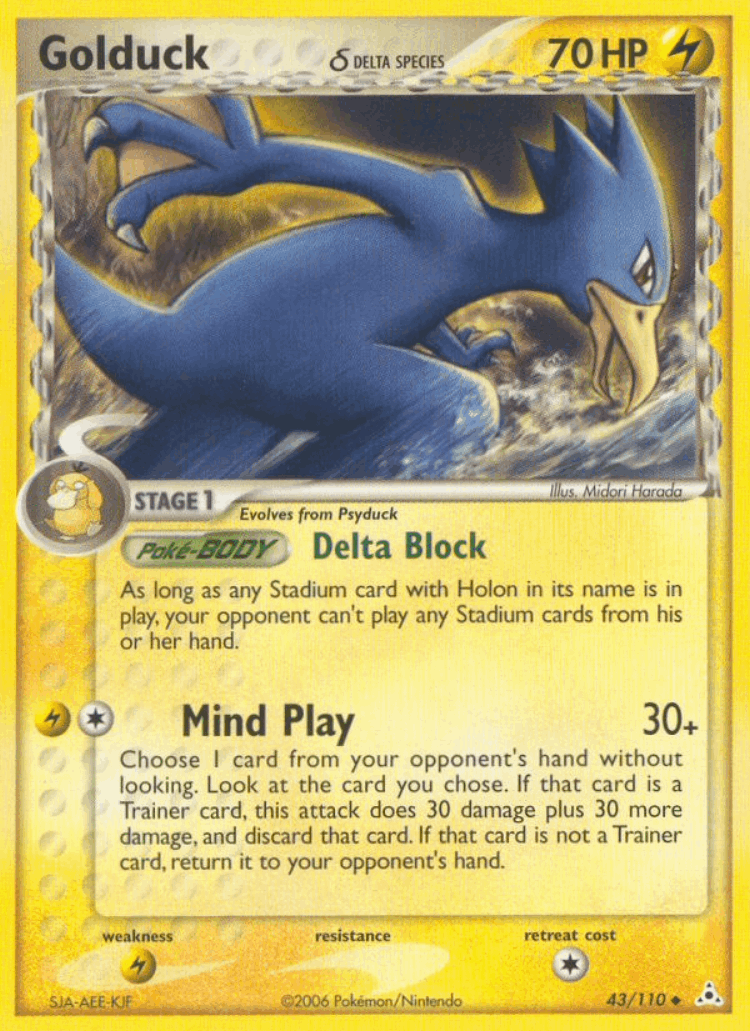 Golduck δ #43 from Holon Phantoms - Uncommon - Illustrated by Midori Harada
