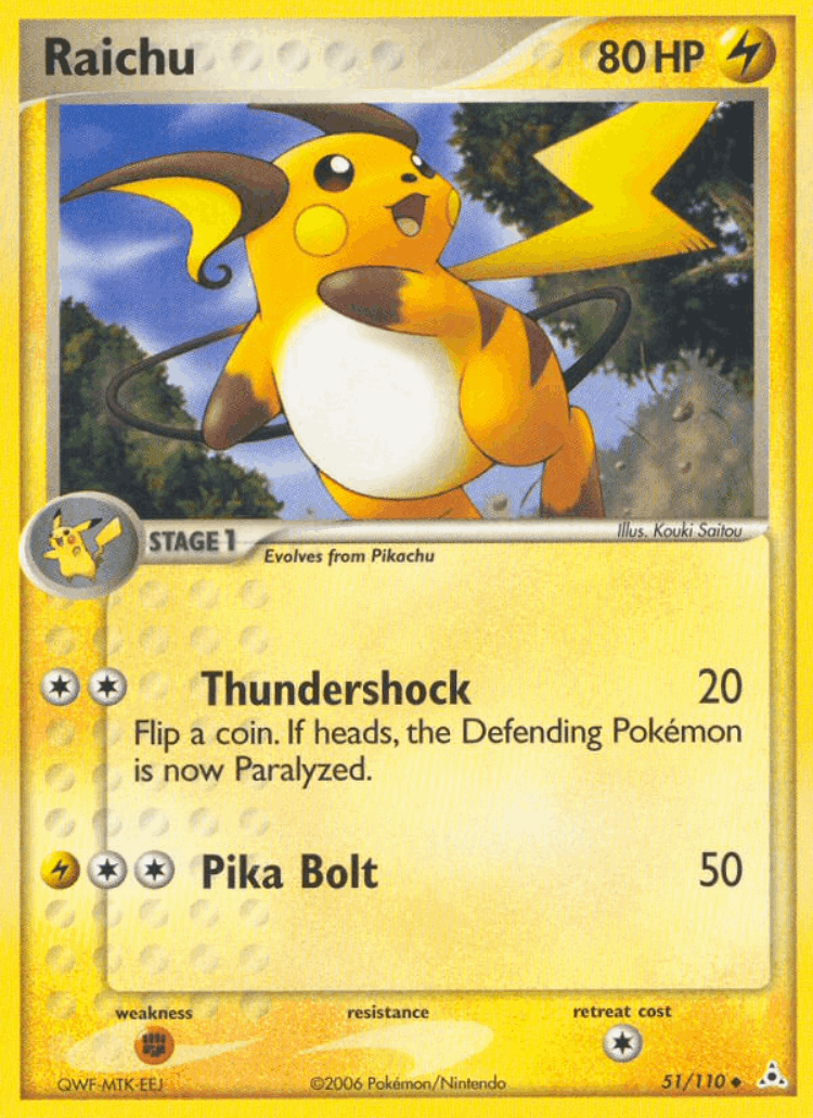 Raichu #51 from Holon Phantoms - Uncommon - Illustrated by Kouki Saitou