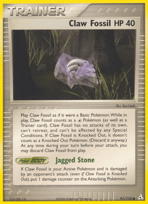 Claw Fossil #91 from Holon Phantoms - Common - Illustrated by Ryo Ueda