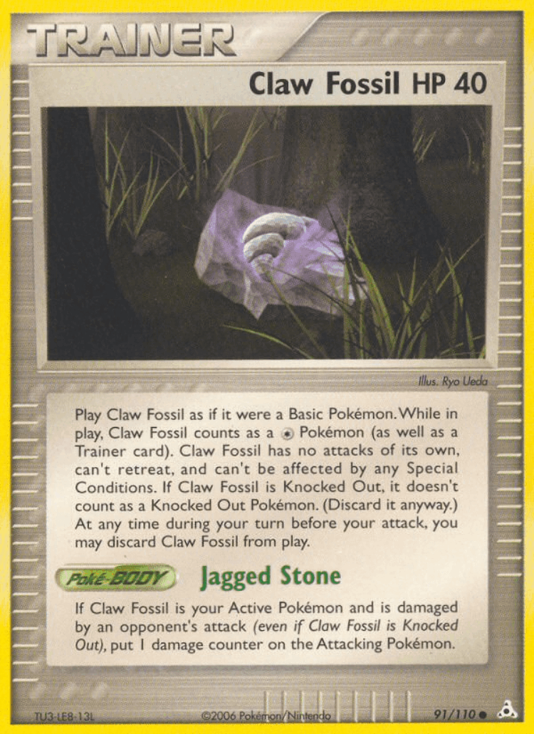 Claw Fossil #91 from Holon Phantoms - Common - Illustrated by Ryo Ueda