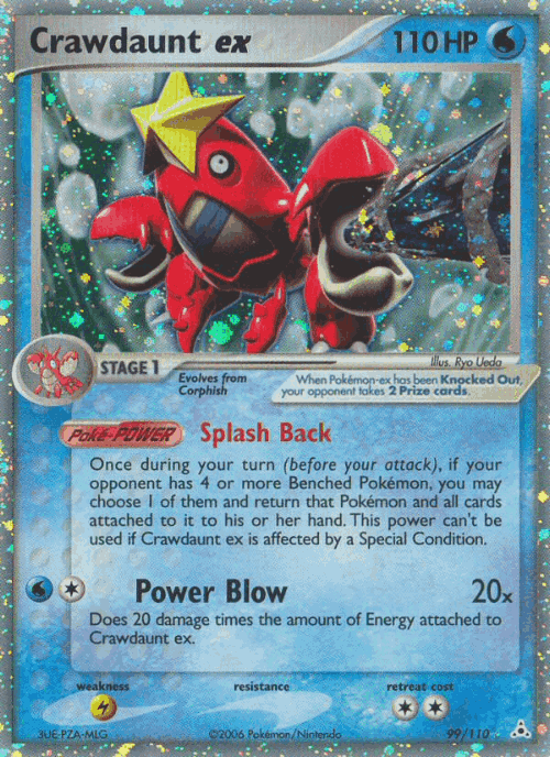 Crawdaunt ex #99 from Holon Phantoms - Rare Holo EX - Illustrated by Ryo Ueda
