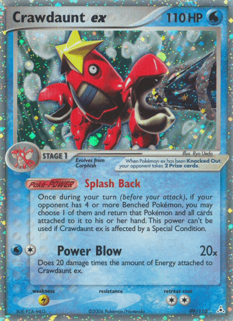 Crawdaunt ex #99 from Holon Phantoms - Rare Holo EX - Illustrated by Ryo Ueda