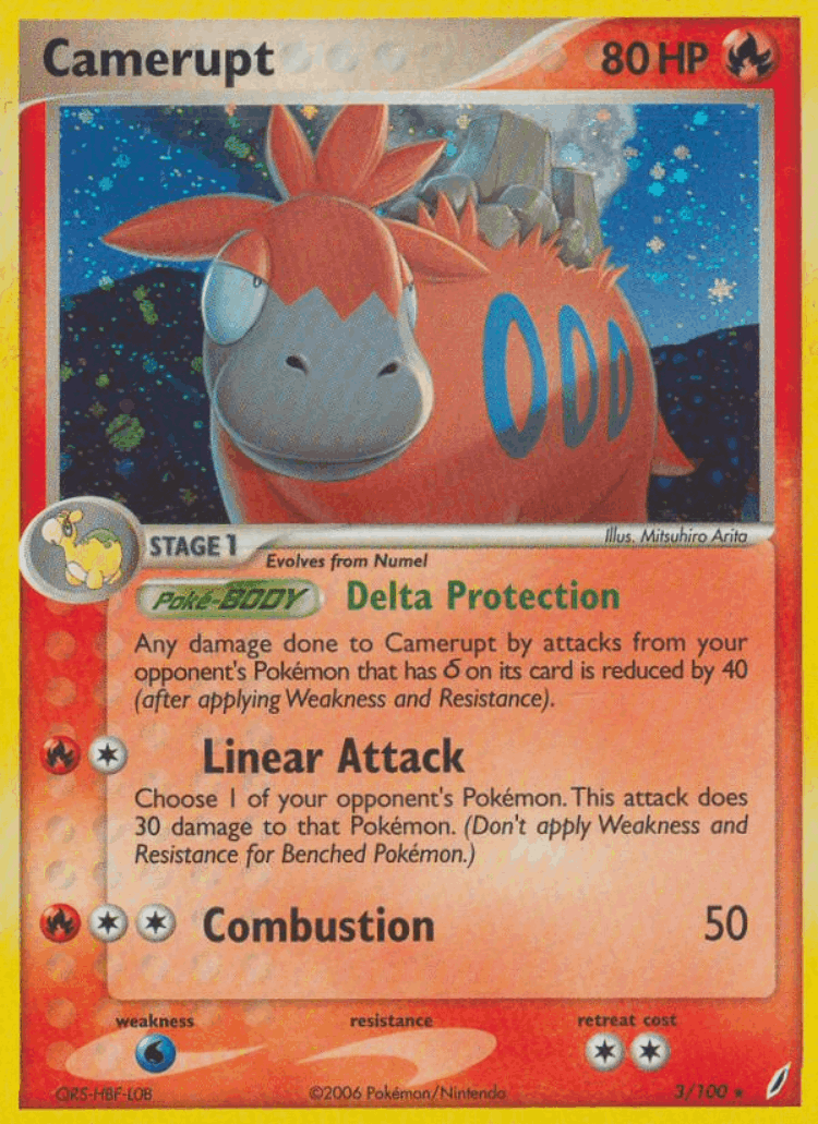 Camerupt #3 from Crystal Guardians - Rare Holo - Illustrated by Mitsuhiro Arita