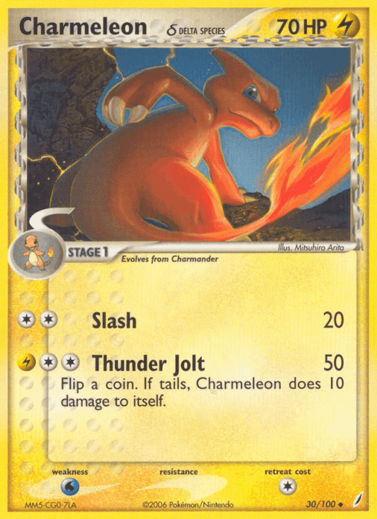 Charmeleon δ #30 from Crystal Guardians - Uncommon - Illustrated by Mitsuhiro Arita