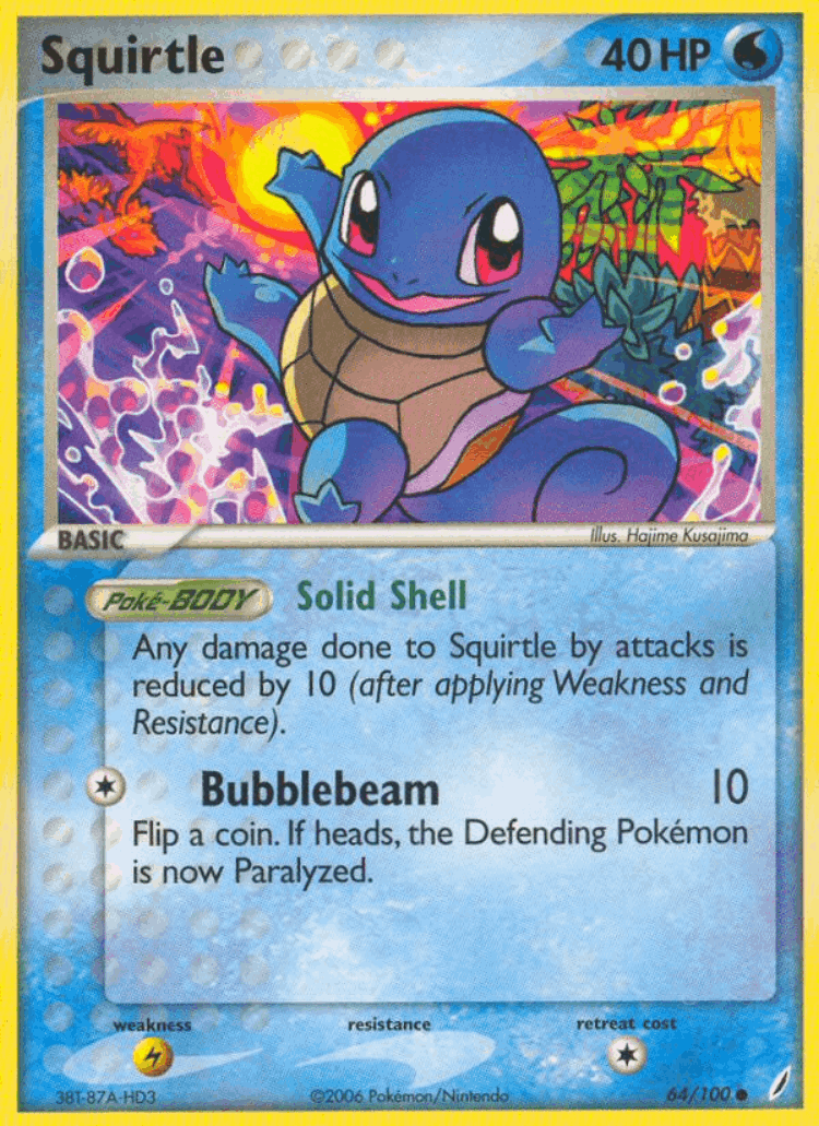 Squirtle #64 from Crystal Guardians - Common - Illustrated by Hajime Kusajima