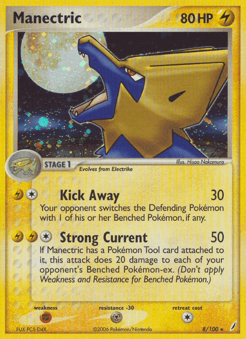 Manectric #8 from Crystal Guardians - Rare Holo - Illustrated by Hisao Nakamura