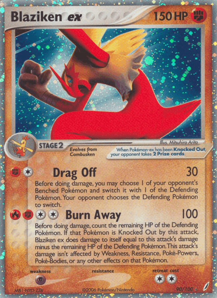 Blaziken ex #90 from Crystal Guardians - Rare Holo EX - Illustrated by Mitsuhiro Arita