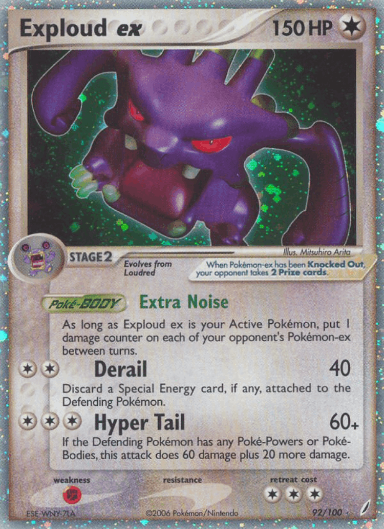 Exploud ex #92 from Crystal Guardians - Rare Holo EX - Illustrated by Mitsuhiro Arita