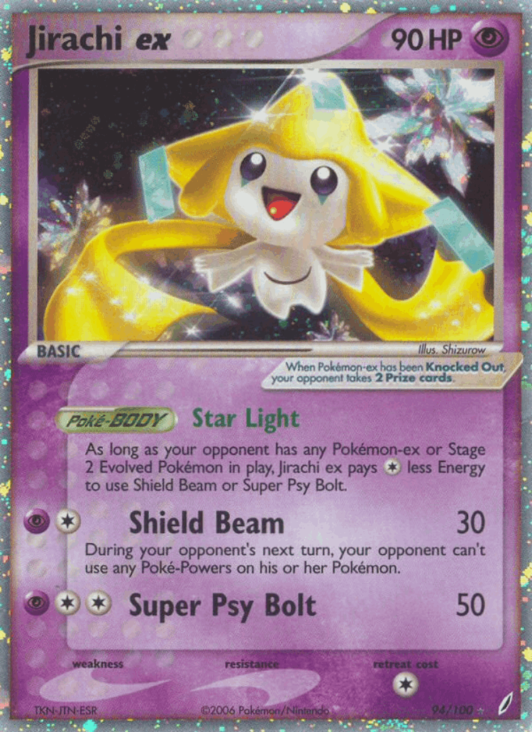 Jirachi ex #94 from Crystal Guardians - Rare Holo EX - Illustrated by Shizurow