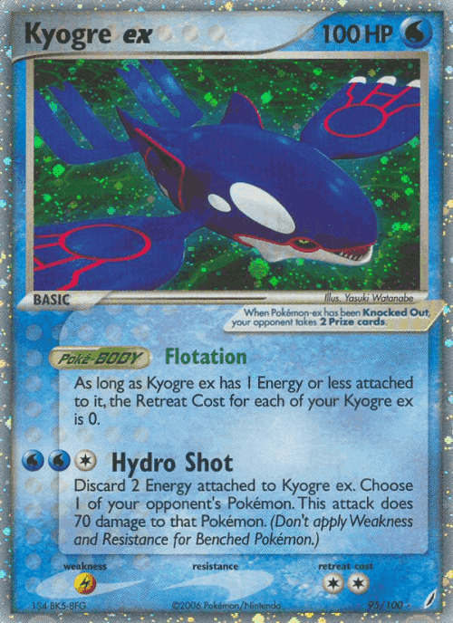Kyogre ex #95 from Crystal Guardians - Rare Holo EX - Illustrated by Yasuki Watanabe