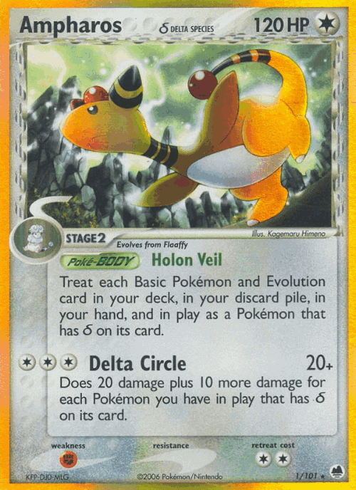 Ampharos δ Pokémon TCG card art