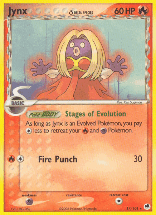Jynx δ #17 from Dragon Frontiers - Rare - Illustrated by Ken Sugimori