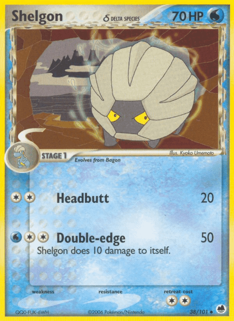 Shelgon δ #38 from Dragon Frontiers - Uncommon - Illustrated by Kyoko Umemoto